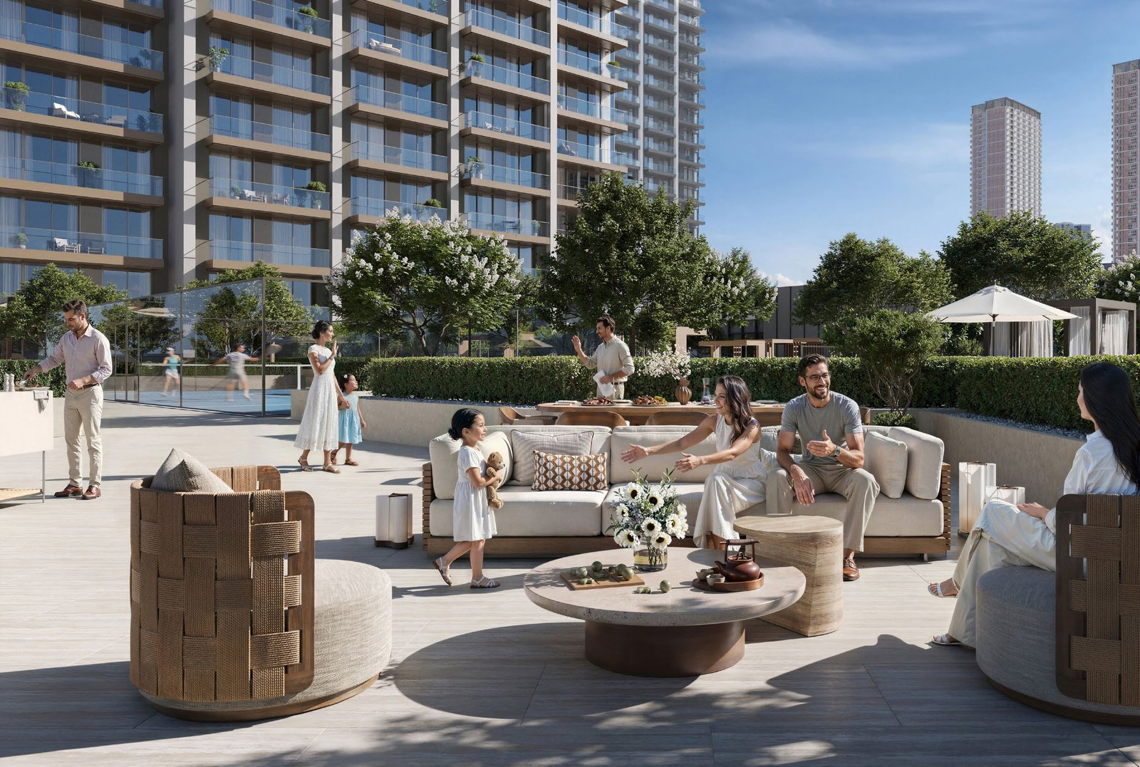 BBQ area and outdoor dining terrace at Valia